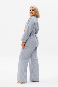 Костюм брюки и жакет из хлопка с резинкой Anelli 1347 перламутр - фото 4