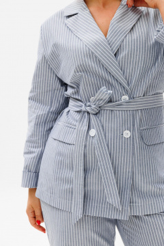 Костюм брюки и жакет из хлопка с резинкой Anelli 1347 перламутр - фото 3