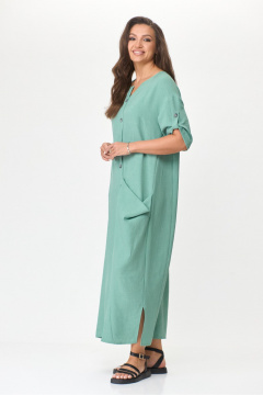 Платье бохо из искусственного льна с асимметричным фасоном Michel chic 2094/4 зеленая_мята - фото 3
