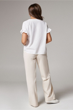 Блуза из текстиля на каждый день белая PND 00743P - фото 5