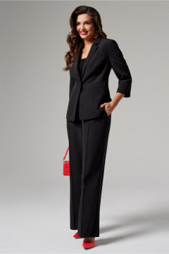 Деловой костюм брюки и жакет из текстиля для демисезона PND 00820P - фото 2