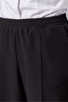 Демисезонные черные женские брюки из текстиля для офиса PND 00860P - фото 3