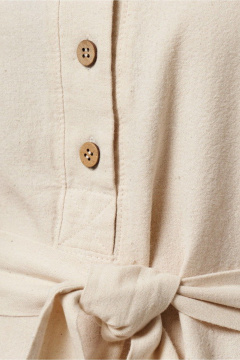 Бежевое легкое платье из текстиля для повседневных образов PND 04280P - фото 3