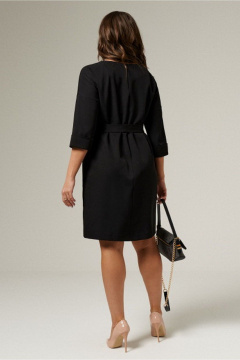 Черное демисезонное платье из текстиля для ежедневного стиля PND 05480P - фото 4