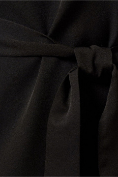 Черное демисезонное платье из текстиля для ежедневного стиля PND 05480P - фото 3