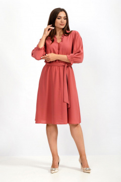 Платье на тонкой резинке с V-образным вырезом и рукавами Mislana 798 - фото 2