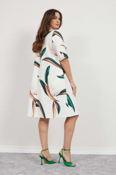 Платье А-силуэта с декоративным поясом и принтом Mislana А948 - фото 2