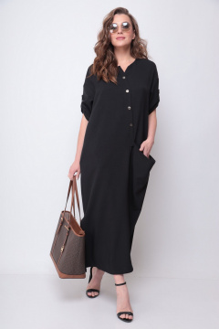 Повседневное бохо платье из искусственного льна-вишера Michel chic 2094/4 черный_оникс - фото 3