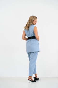 Комплект из жакета и юбки из лен и текстиля Avord V3683-3 голубой - фото 5