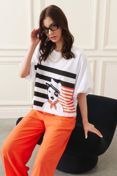 Костюм из майки и брюк палаццо из легкой ткани Lokka 1397 - фото 3