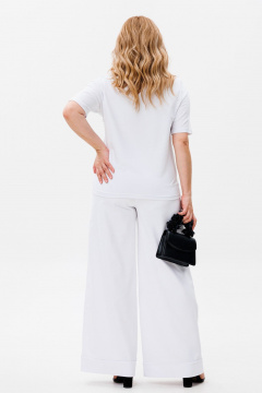 Брюки и футболка из хлопка и трикотажа на лето Michel chic 1368 белый - фото 5