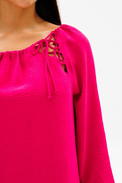 Розовое платье трапеция с шнуровкой и вырезом «лодочка» COCKTAIL 119/1 - фото 3