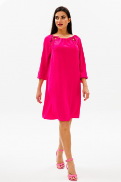 Розовое платье трапеция с шнуровкой и вырезом «лодочка» COCKTAIL 119/1 - фото 2