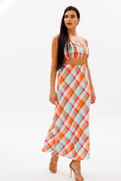 Мультиколорный топ и длинная юбка из текстиля для свободного стиля COCKTAIL 124 - фото 2