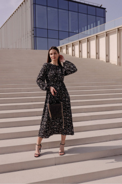 Платье Krasa М353-24 черный_в_цветы - фото 4