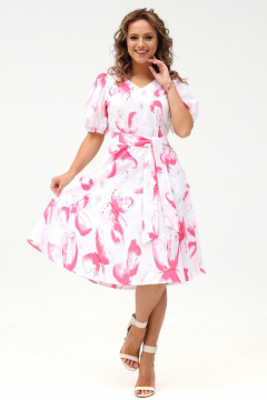 Платье из хлопковой ткани с расклешением и съемным поясом Angelina & Сo 989 - фото 3