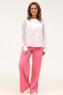 Брюки палаццо из стрейч-текстиля с высокой посадкой Angelina & Сo 991 - фото 5