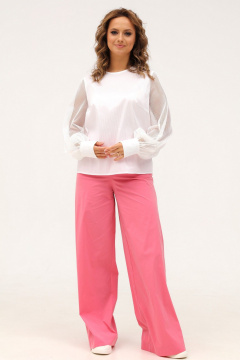 Брюки палаццо из стрейч-текстиля с высокой посадкой Angelina & Сo 991 - фото 1