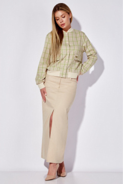 Жакет бомбер с накладными карманами и отделкой трикотажем LEANNA-STYLE 6008 мультиколор - фото 1