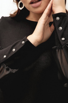 Платье-футляр из трикотажа с шифоновыми рукавами plus size Gold Style 2586 - фото 2