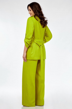 Жакет-рубашка из льна с палаццо на резинке для повседневного стиля Temper 138 яблоко - фото 2