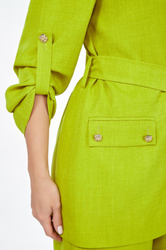Жакет-рубашка из льна с палаццо на резинке для повседневного стиля Temper 138 яблоко - фото 4