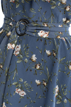 Платье без воротника, с талиевыми вытачками, съемным поясом Golden Valley 4708-1 голубой - фото 4