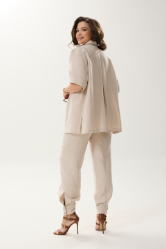 Летний комплект из рубашки и брюк из льна и текстиля MALI 724-002 бежевый - фото 5