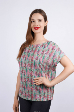 Майка эластичная с принтом и коротким рукавом для лета Verally 434-1 элегия - фото 3