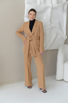 Жакет асимметричный с поясом из текстиля для деловых образов HELEN BIRCH J030a - фото 3