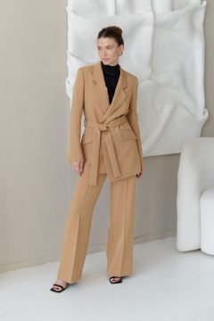 Жакет асимметричный с поясом из текстиля для деловых образов HELEN BIRCH J030a - фото 2