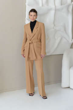 Жакет асимметричный с поясом из текстиля для деловых образов HELEN BIRCH J030a - фото 1