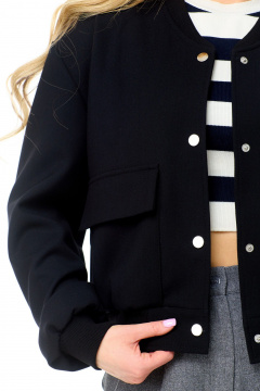 Бомбер черный оверсайз с комфортной посадкой и текстильной отделкой AMUARt 1004 черный - фото 5