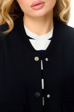 Бомбер черный оверсайз с комфортной посадкой и текстильной отделкой AMUARt 1004 черный - фото 4