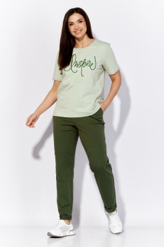 Трикотажный костюм с брюками и футболкой с вышивкой TAiER 1290 - фото 1