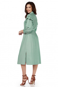 Платье-халат из вискозы с рельефами и широким рукавом ¾ LaKona 11594 ментол - фото 3