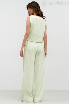 Летний жилет из хлопка с вышивкой и V-образным вырезом Art Ribbon M1019J_1 - фото 5