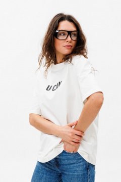 Футболка unisex из хлопкового трикотажа свободного кроя HIT 0222 белый - фото 1