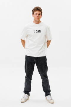 Футболка unisex из хлопкового трикотажа с принтом «U CAN» HIT 0222м белый - фото 2