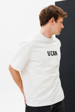 Футболка unisex из хлопкового трикотажа с принтом «U CAN» HIT 0222м белый - фото 1