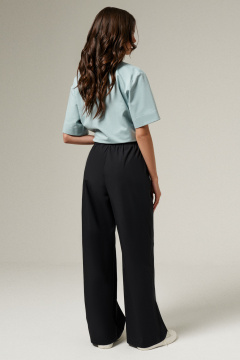 Черные хлопковые брюки прямого силуэта Панда 169160w черный - фото 2