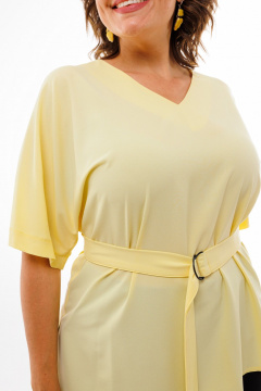 Блуза из вискозы с поясом легкая и универсальная Anelli 1394 одуванчик - фото 2