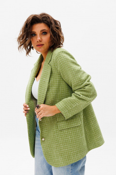 Жакет из текстиля деловой и классический стиль Anelli 1471.1 жасминовый - фото 3