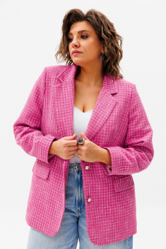 Жакет из текстиля с различными цветами деловой стиль Anelli 1471.1 персидская_роза - фото 5