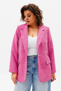 Жакет из текстиля с различными цветами деловой стиль Anelli 1471.1 персидская_роза - фото 3