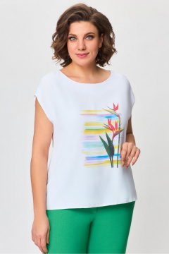 Белая легкая блуза из вискозы для лета DaLi 2562Б белая - фото 2