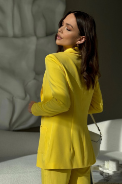 Костюм 2-ка жакет и брюки классический деловой Dilana VIP 2056 желтый - фото 3