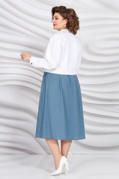 Комлект платья и джинсовки из хлопка и джинса Mira Fashion 5417-2 синий - фото 4