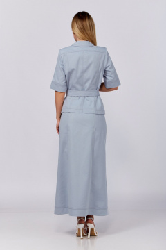 костюм из джинсовой ткани с поясом DOGGI 1638 голубой - фото 5