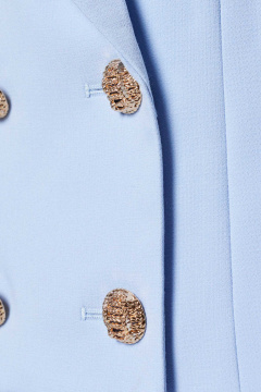 Голубой костюм жакет и юбка из текстиля для офисных образов Панда 135110w светло-голубой - фото 5